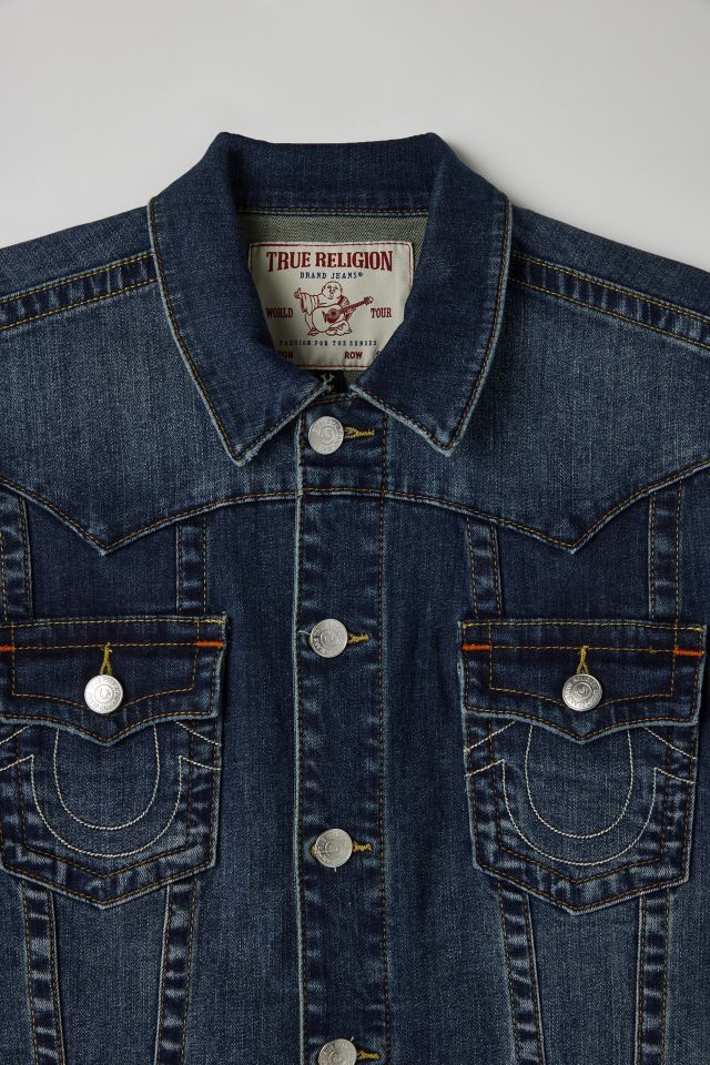 True Religion Painted Logo Denim Trucker Jacket #3