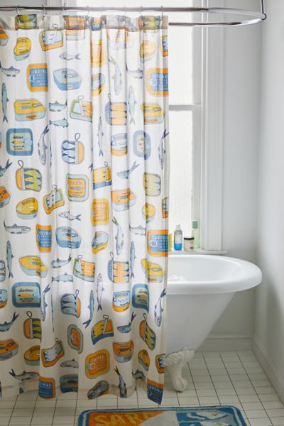 Urban Outfitters Sardine Shower Curtain In Blue At