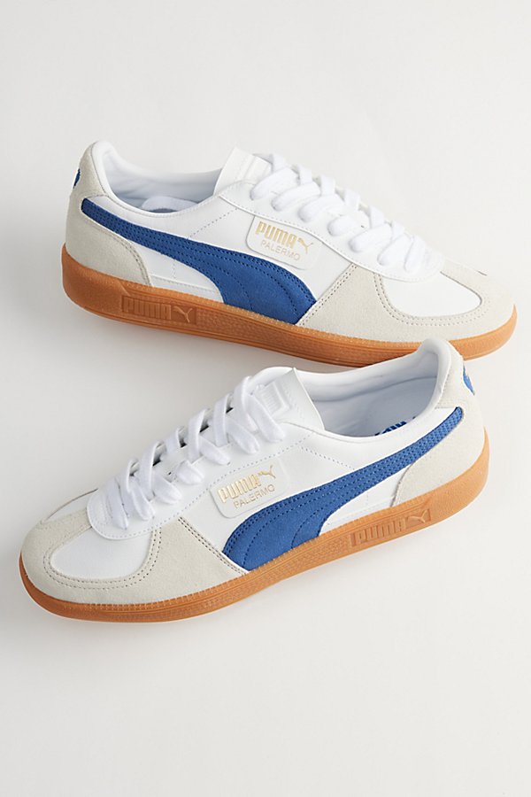 Shop Puma Palermo Leather Sneaker In Blue, Men's At Urban Outfitters