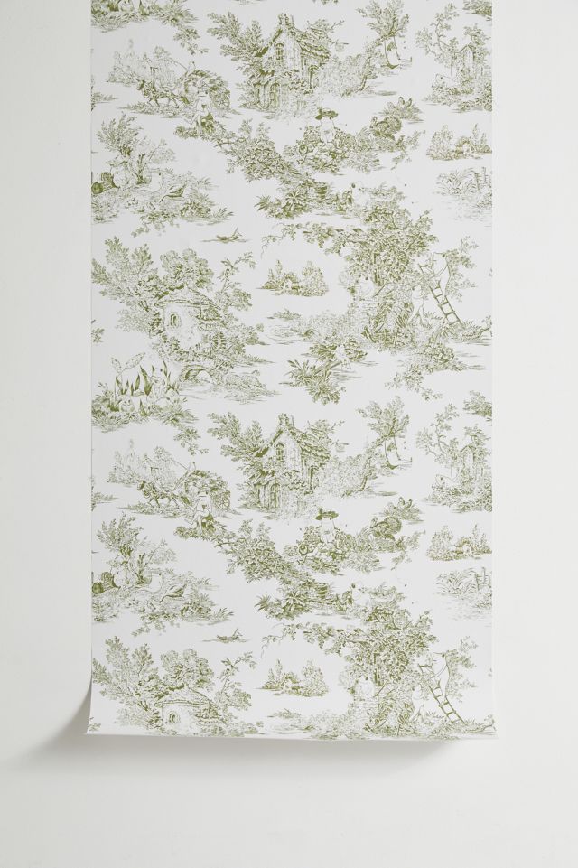 UO Home Frog Toile Removable Wallpaper #1