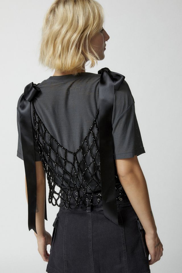 UO Lulu Beaded Bow Top #1