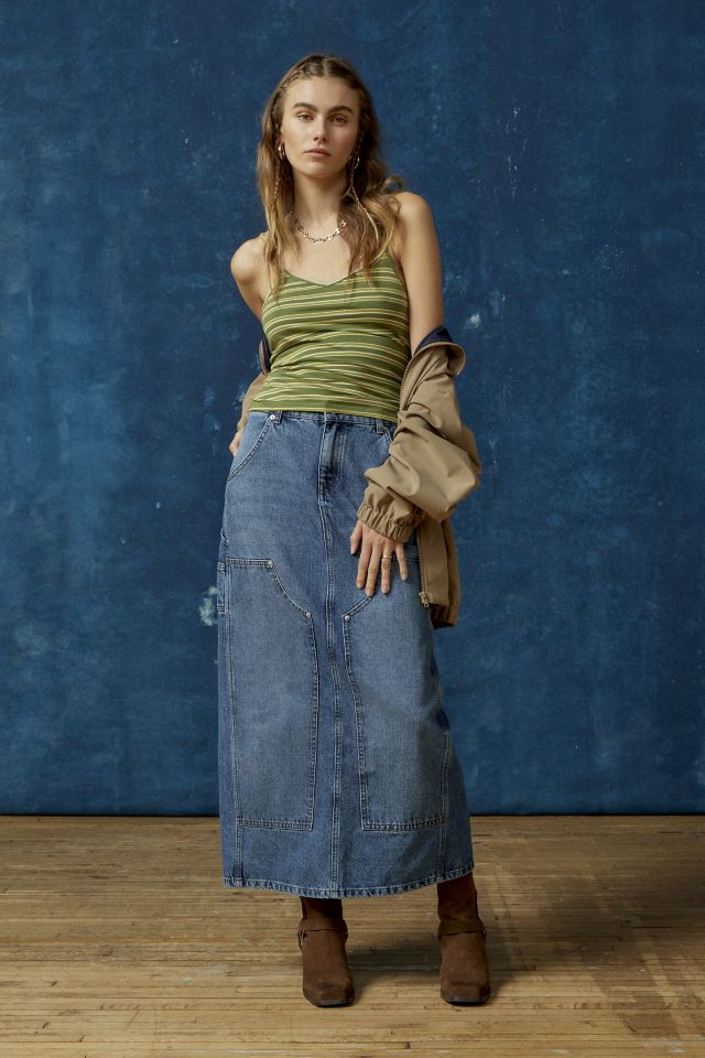 BDG Benji Utility Denim Maxi Skirt Urban Outfitters