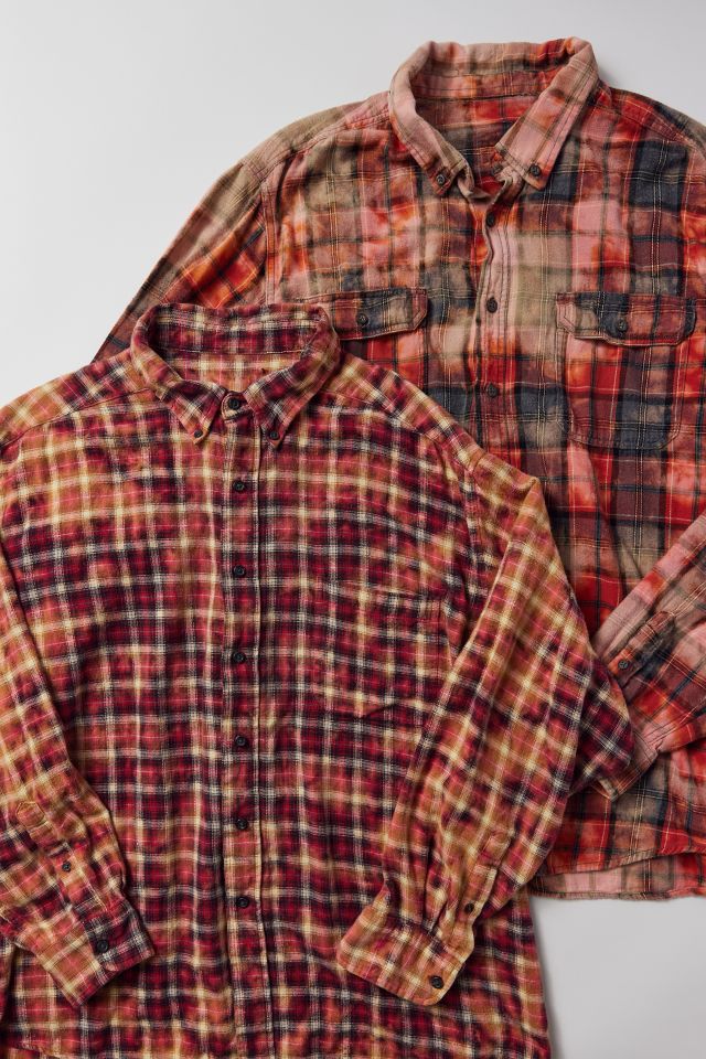 Urban Renewal Remade Uneven Bleached Flannel Shirt #1