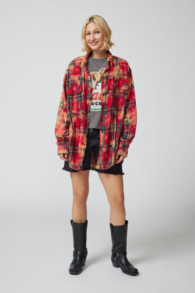Urban Renewal Remade Uneven Bleached Flannel Shirt #2