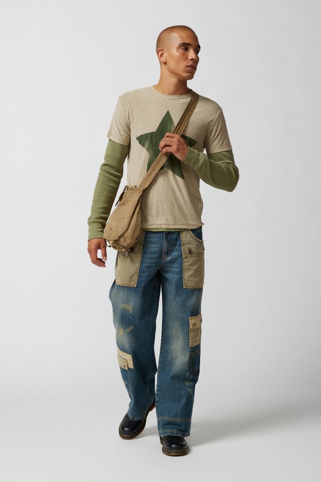 BDG Mixed Fabric Patchwork Cargo Jean #2