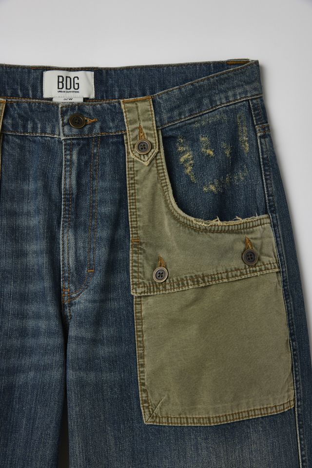 BDG Mixed Fabric Patchwork Cargo Jean #4