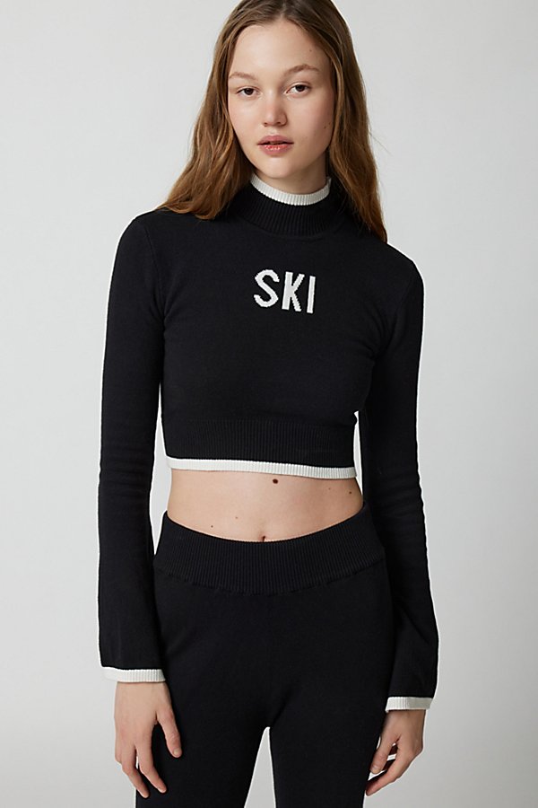 YEAR OF OURS SKI BELL SLEEVE CROPPED SWEATER IN BLACK, WOMEN'S AT URBAN OUTFITTERS