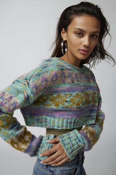 UO Turner Cropped Fairisle Sweater | Urban Outfitters