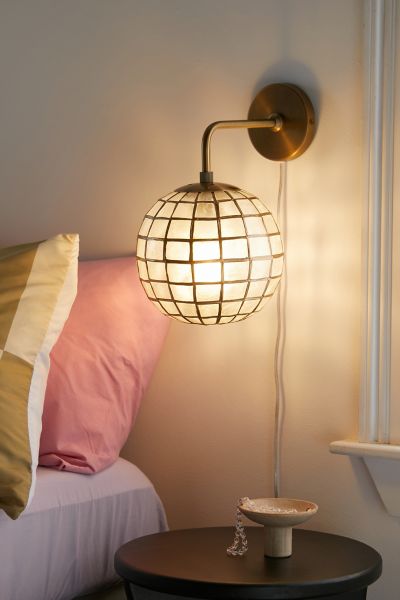 Urban Outfitters Capiz Sconce In Ivory