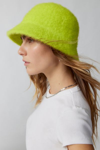 Urban Outfitters Cassie Fuzzy Bucket Hat In Chartreuse