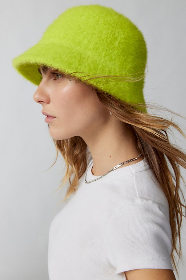 Urban Outfitters Cassie Fuzzy Bucket Hat In Chartreuse