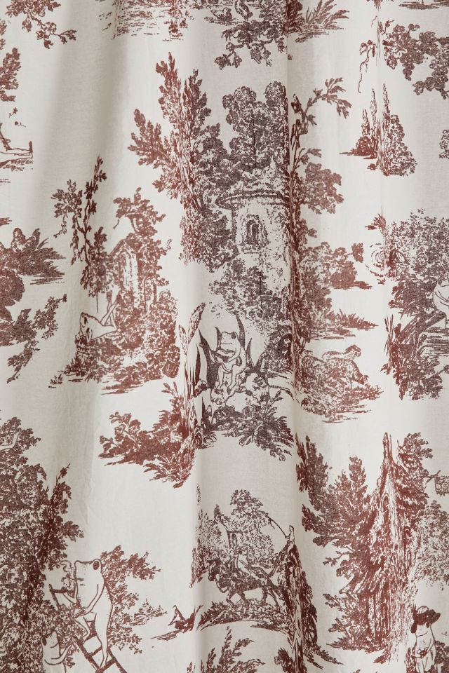 Frog Toile Patterned Shower Curtain