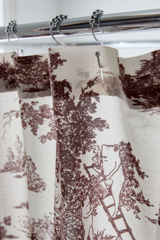 Frog Toile Patterned Shower Curtain