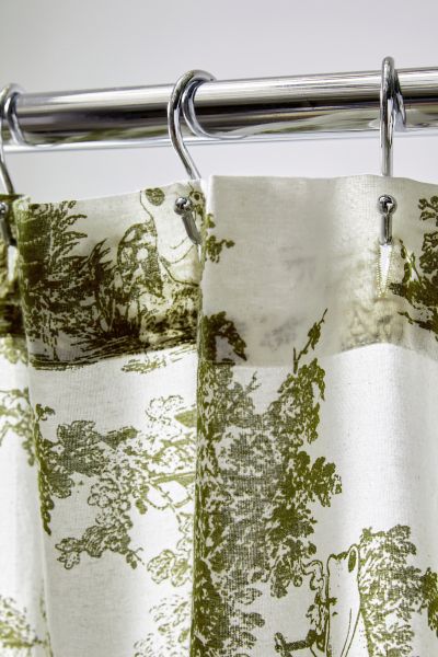 Frog Toile Patterned Shower Curtain