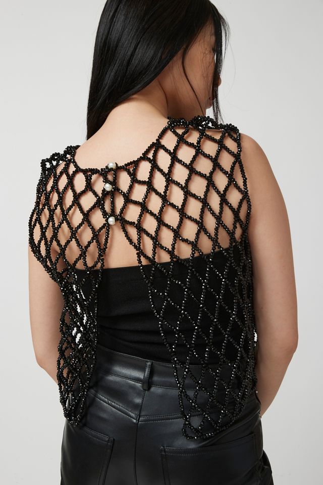 Beaded Open-Back Top | Urban Outfitters
