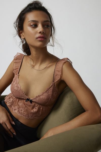 Out From Under Chloe Lace Swiss Dot Bralette Top In Beige, Women's At Urban  Outfitters | ModeSens