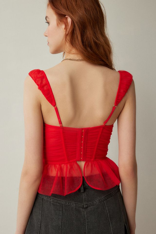 Out From Under Roseabel Tulle Rosette Corset  Urban Outfitters Mexico -  Clothing, Music, Home & Accessories