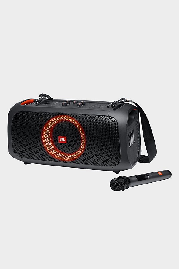 JBL PARTYBOX ON-THE-GO POWERFUL PORTABLE BLUETOOTH PARTY SPEAKER IN BLACK/RED AT URBAN OUTFITTERS