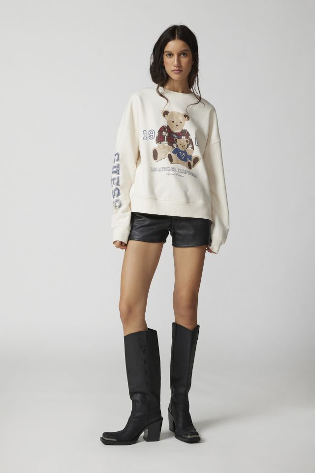 Guess Bear Oversized Crew Neck Sweatshirt