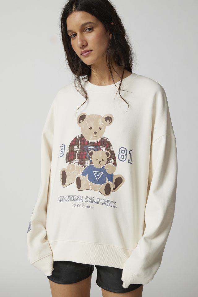 Guess Bear Oversized Crew Neck Sweatshirt