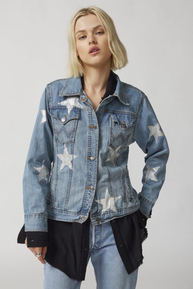 Urban Renewal Remade Star Fitted Denim Jacket