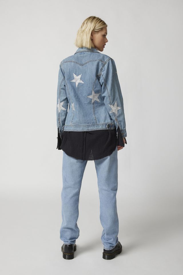 Urban Renewal Remade Star Fitted Denim Jacket #5