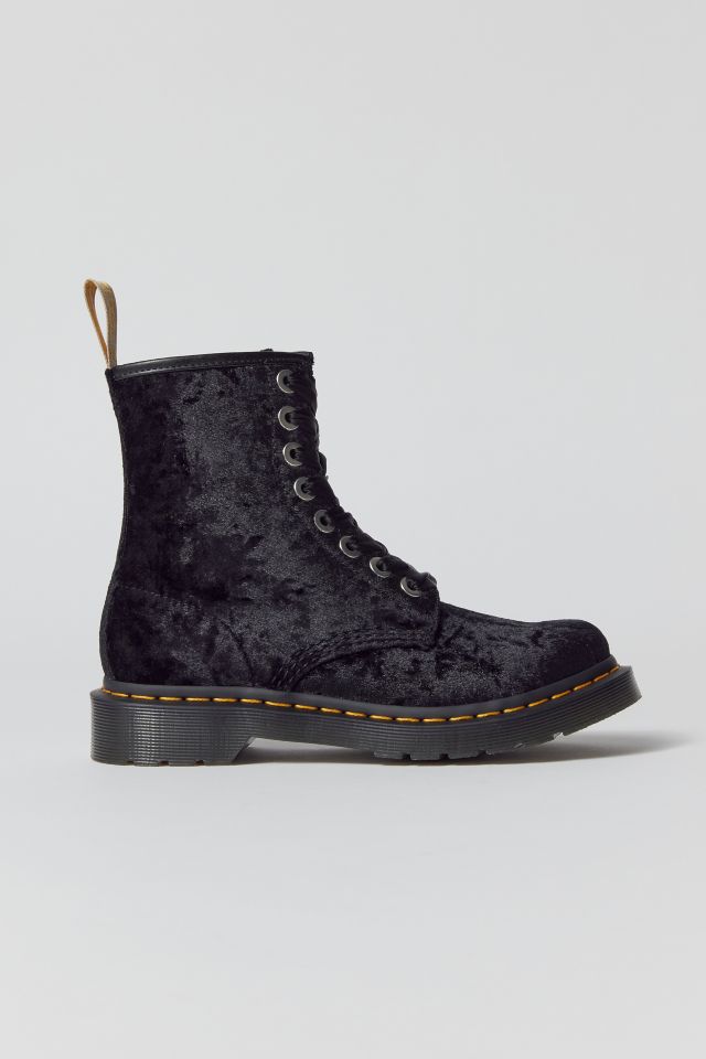 Dr martens 6 eye black velvet hotsell