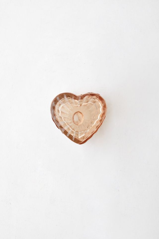 Mini Lidded Glass Heart Trinket Jar #1