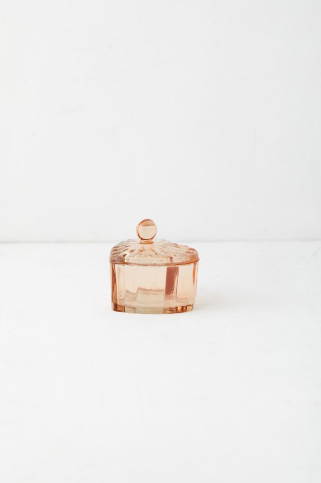 Mini Lidded Glass Heart Trinket Jar #2