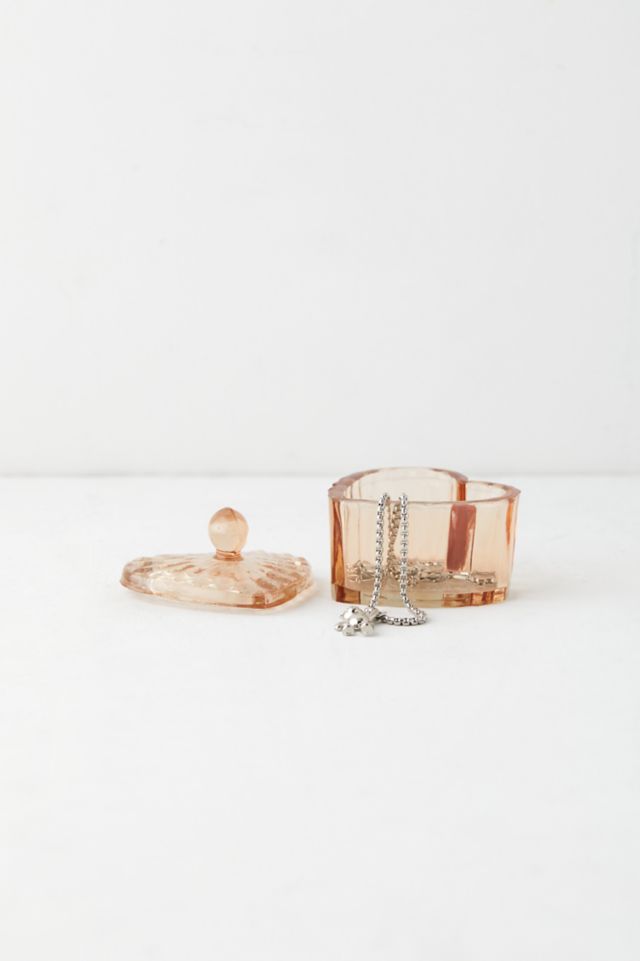 Mini Lidded Glass Heart Trinket Jar #3