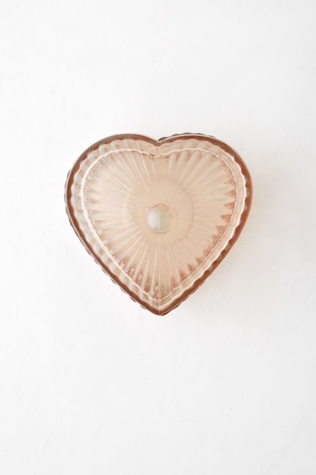 Lidded Glass Heart Trinket Jar #2