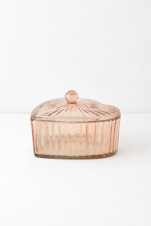Lidded Glass Heart Trinket Jar #3