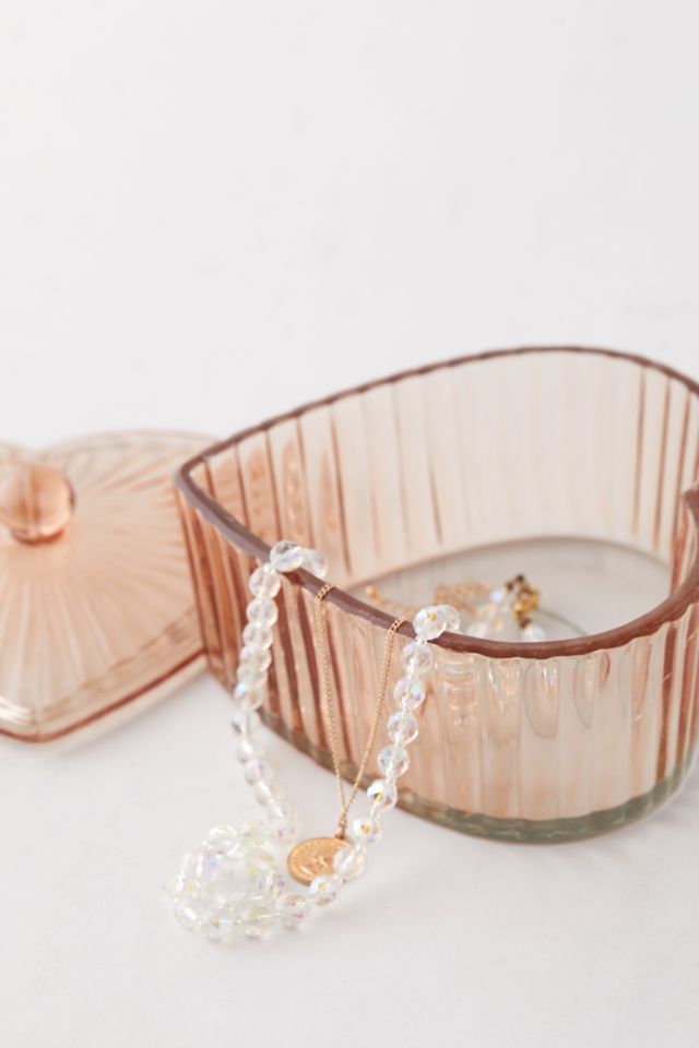 Lidded Glass Heart Trinket Jar #4