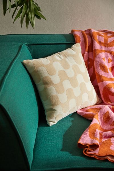 Shop Urban Outfitters Squiggle Throw Pillow In Neutral At