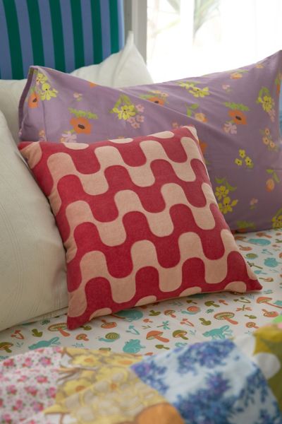 Urban Outfitters Squiggle Throw Pillow In Pink Combo At  In Multi