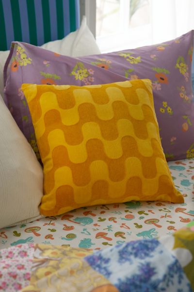 Shop Urban Outfitters Squiggle Throw Pillow In Gold At