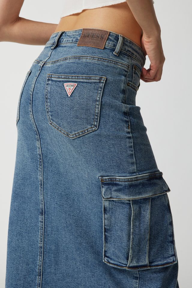 Guess long denim clearance skirt