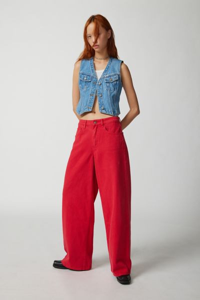 Guess Originals Kit Wide-leg Jean In Red, Women's At Urban Outfitters