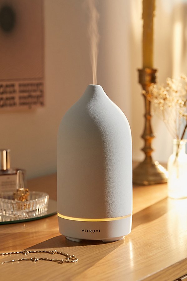 Vitruvi Stone Essential Oil Diffuser In White At Urban Outfitters