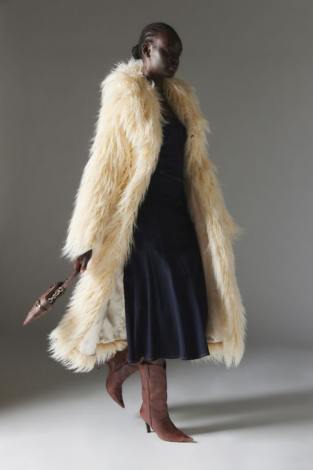 Silence + Noise Naomi Faux Fur Shaggy Coat #3