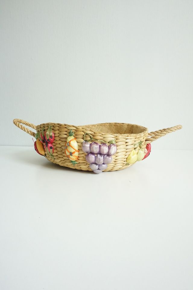 Vintage Straw Fruit Basket Urban Outfitters