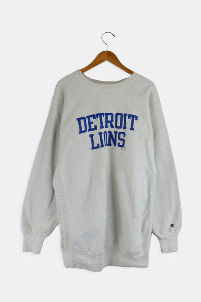 Detroit Lions Womens White Vintage Crew Sweatshirt