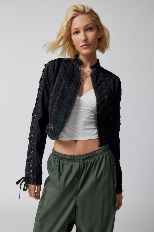 Lioness Berlin Cropped Denim Jacket Urban Outfitters