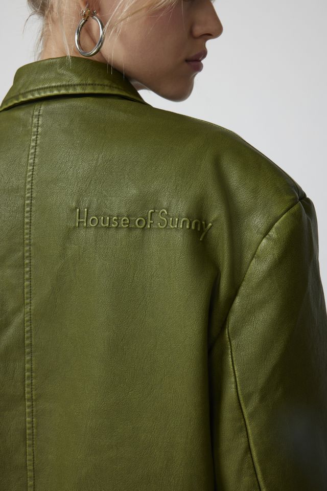 ジャケット House of Sunny Secret Garden Leather Blazer Green VOL2209 House Of Sunny The Secret Garden Faux Leather Blazer | Urban