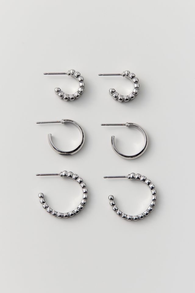 Textured Mini Hoop Earring Set | Urban Outfitters