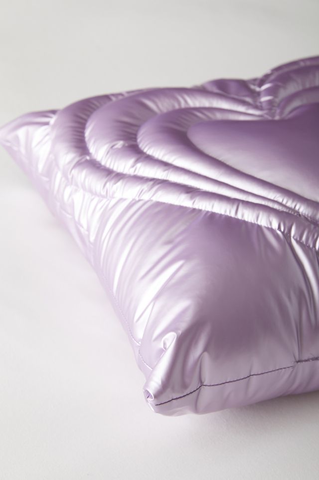 Metallic Puffer Heart Throw Pillow #2