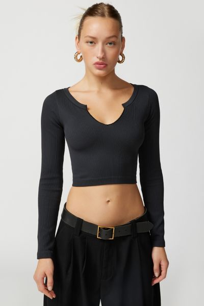 Out From Under Elias Seamless Notch Neck Top In Black