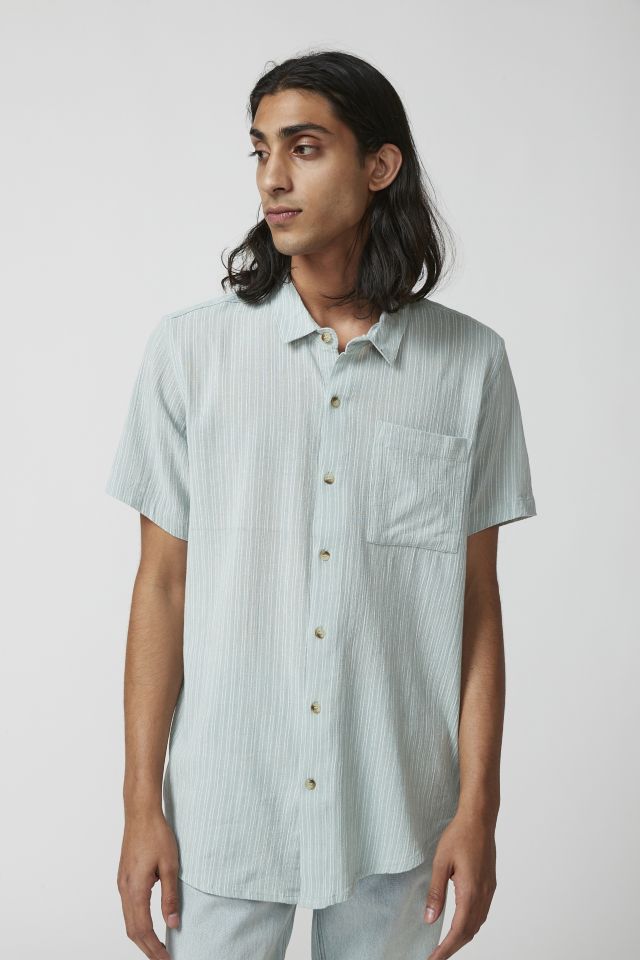Rolla's Bon Stripe Crepe Short Sleeve Shirt | Urban Outfitters
