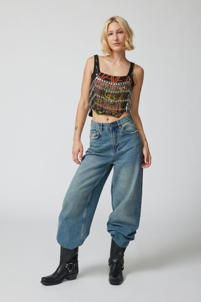 Safety Pin Metal Cropped Top #1