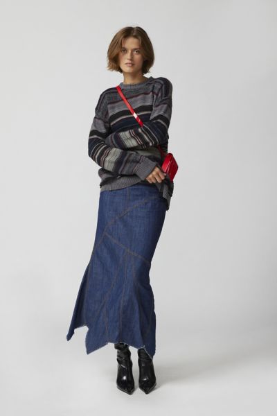 Evie midi denim on sale skirt